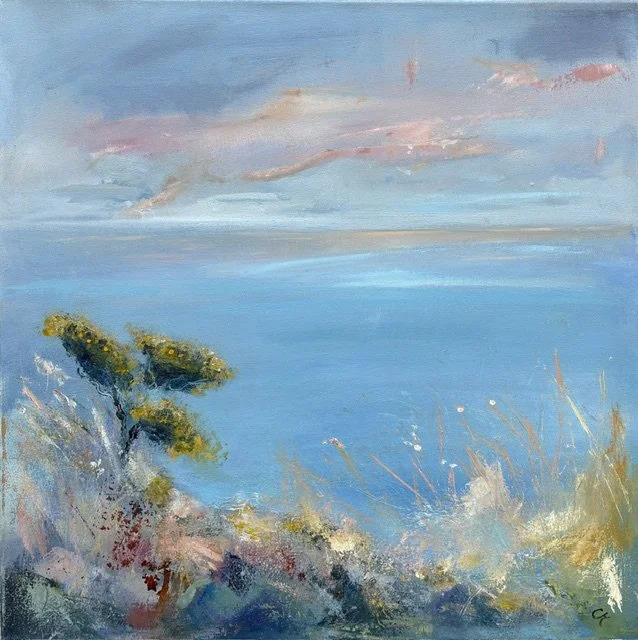 Gorse, Cliff Walk — oil on canvas by Charlotte Miller